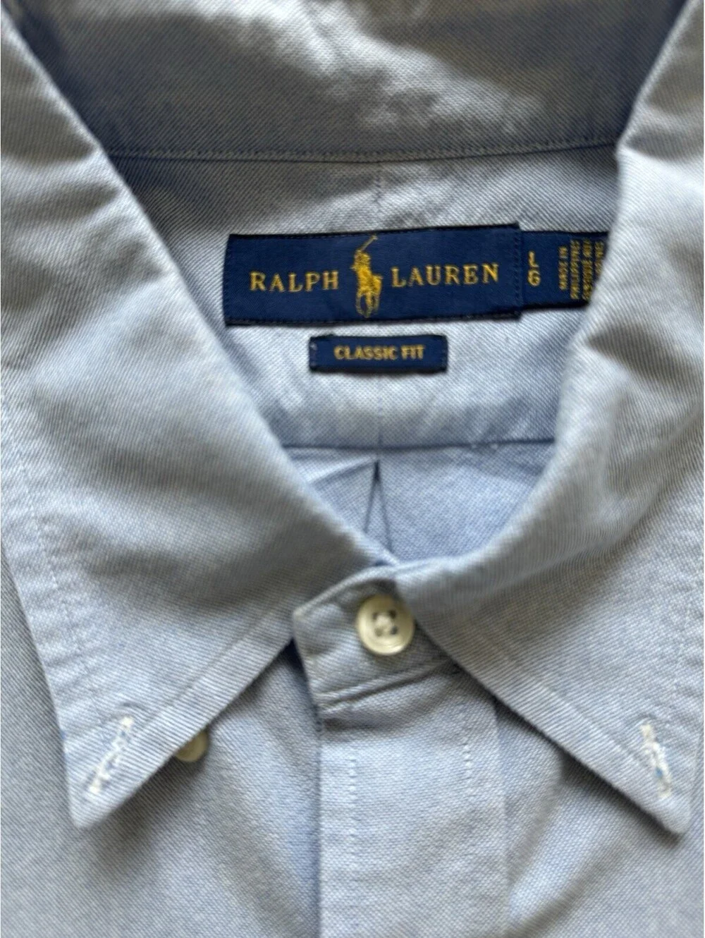 Polo Ralph Lauren Classic Fit Shirt L Short Sleeve Blue Pony Logo Casual